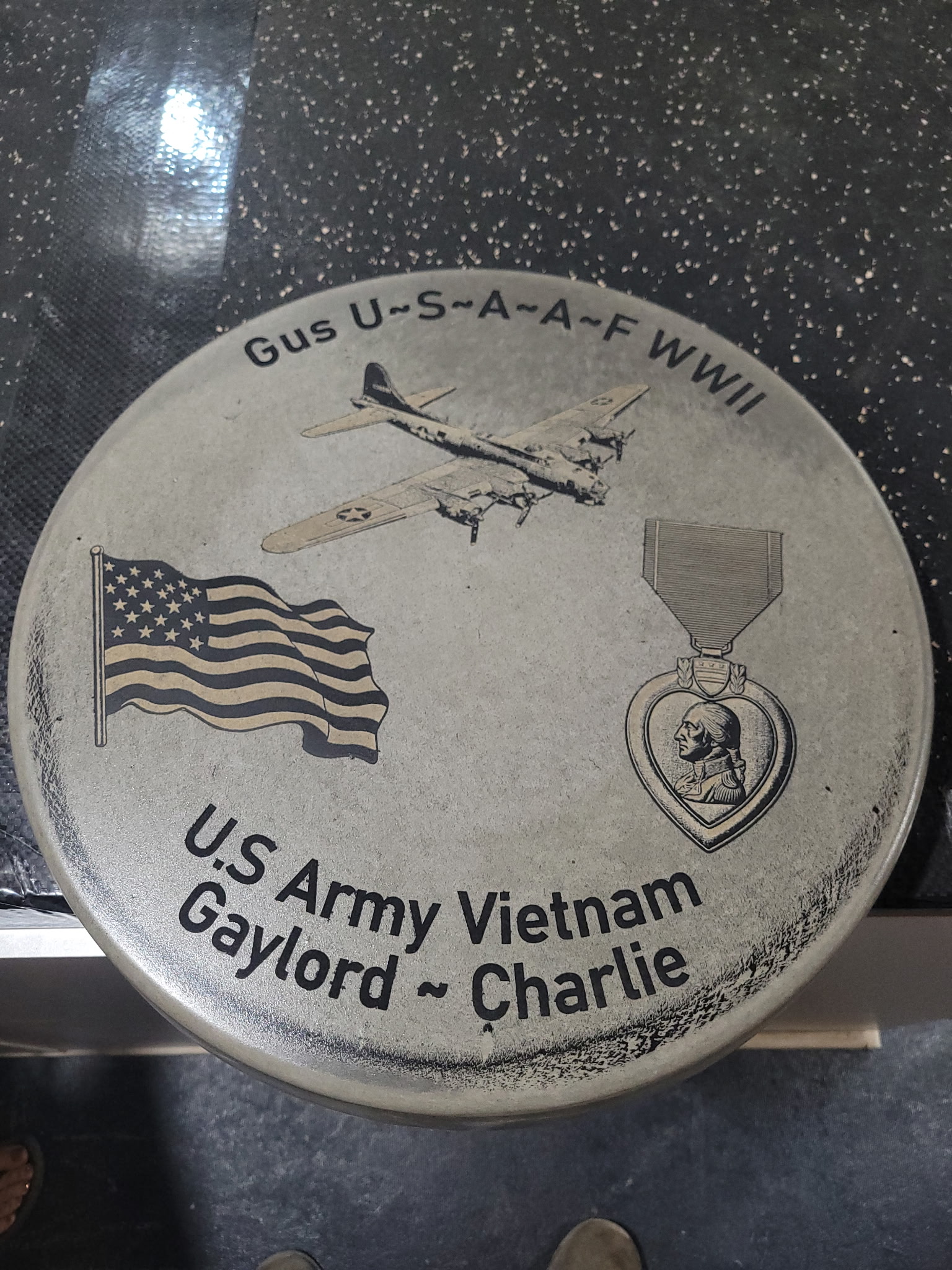 Custom engraved U.S. Army commemorative stone