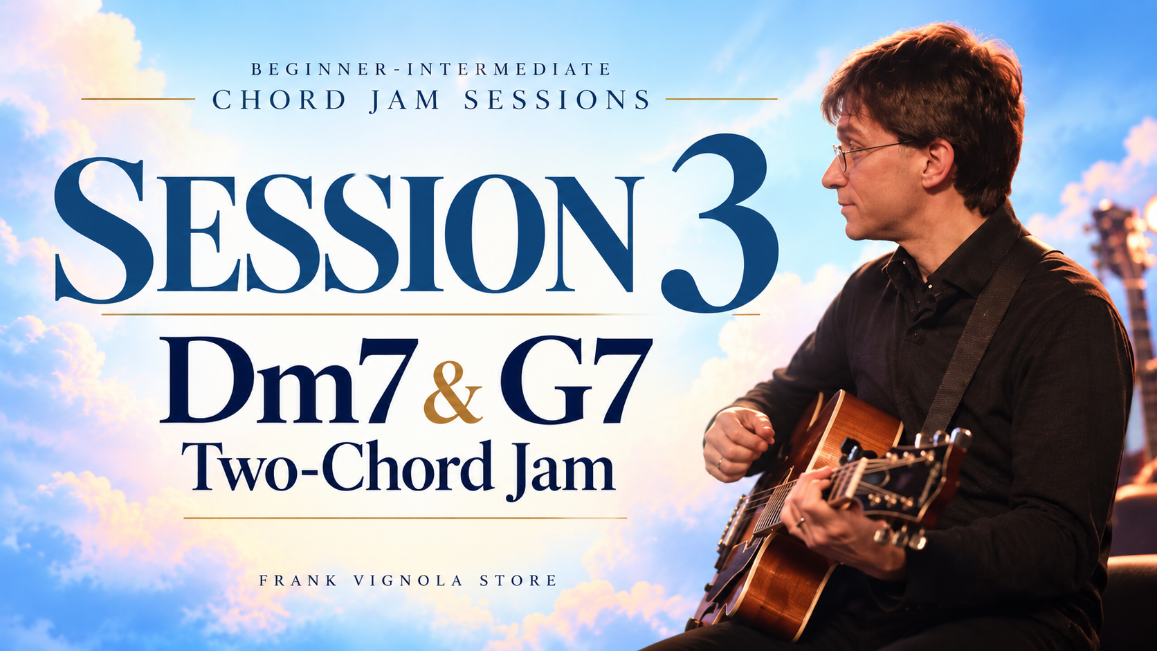 beginner intermediate chord jam session 3 dm7 g7 two chord jamaad