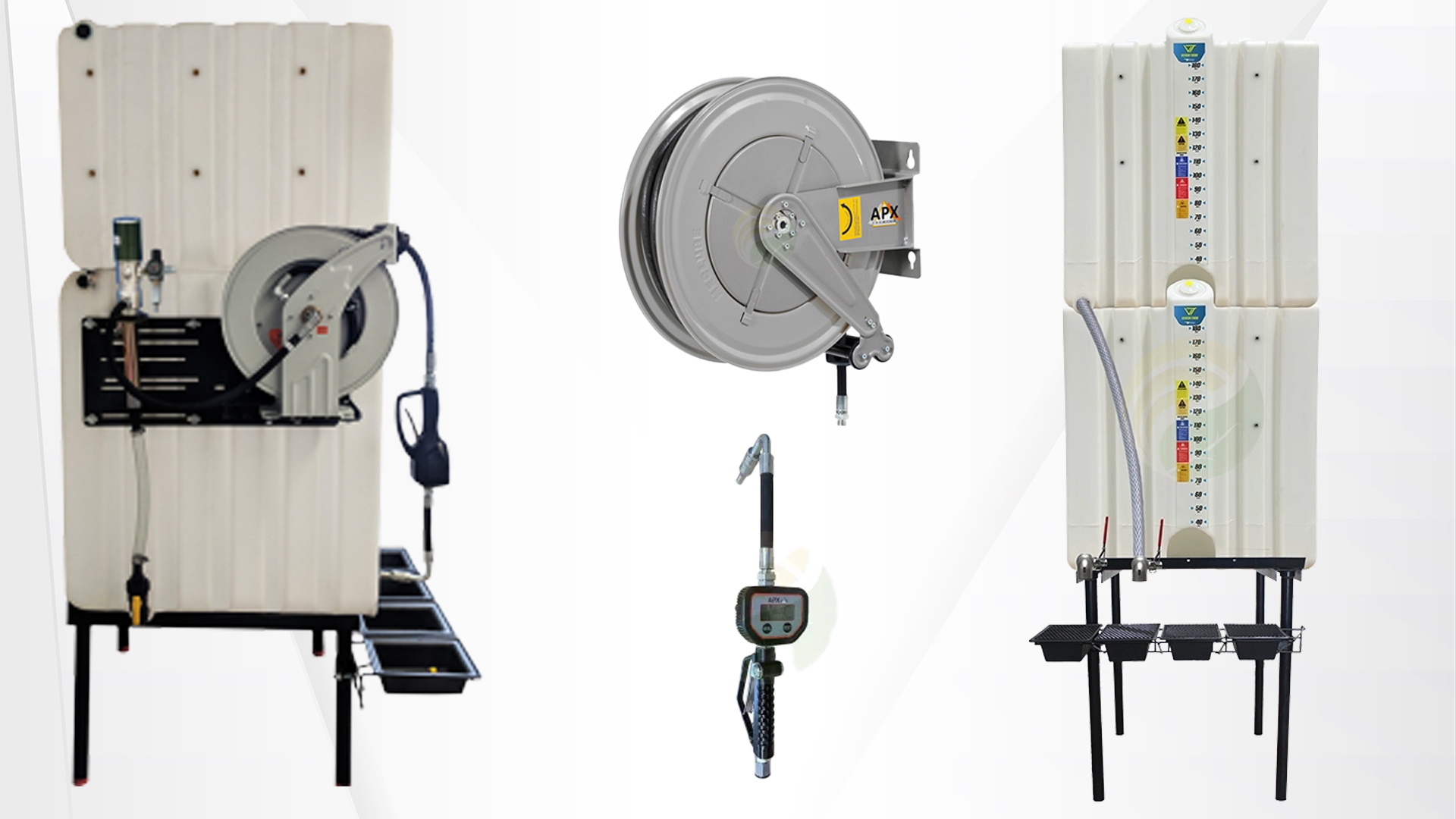 Dual Tank w/ 3.1gpm Air Pump & 50' Hose Reel Bulk Oil at Koenig Equipment