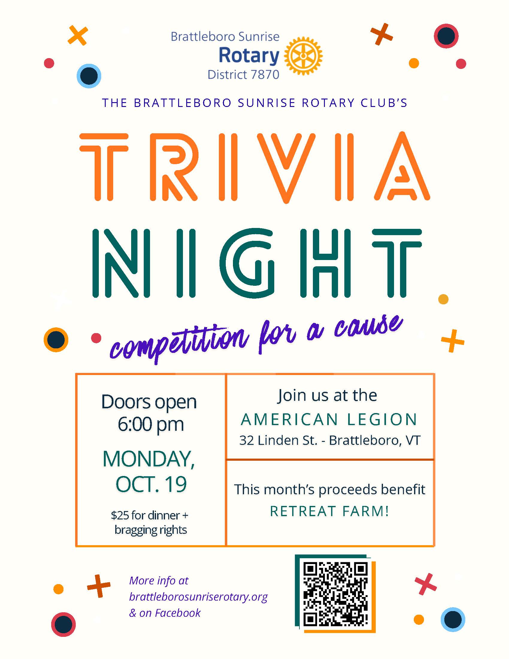 Trivia Night at Brattleboro Sunrise Rotary Club