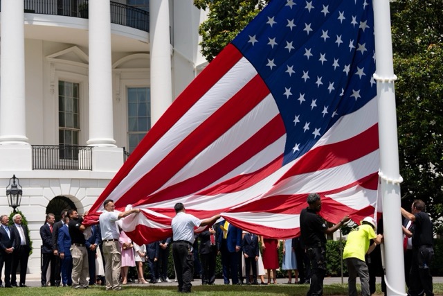 North and South Flagpoles