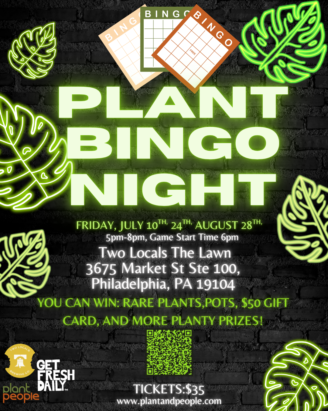 Plant Bingo Night - Friday, July 10 at 9:00 PM at Plant and People in West Powelton, Philadelphia