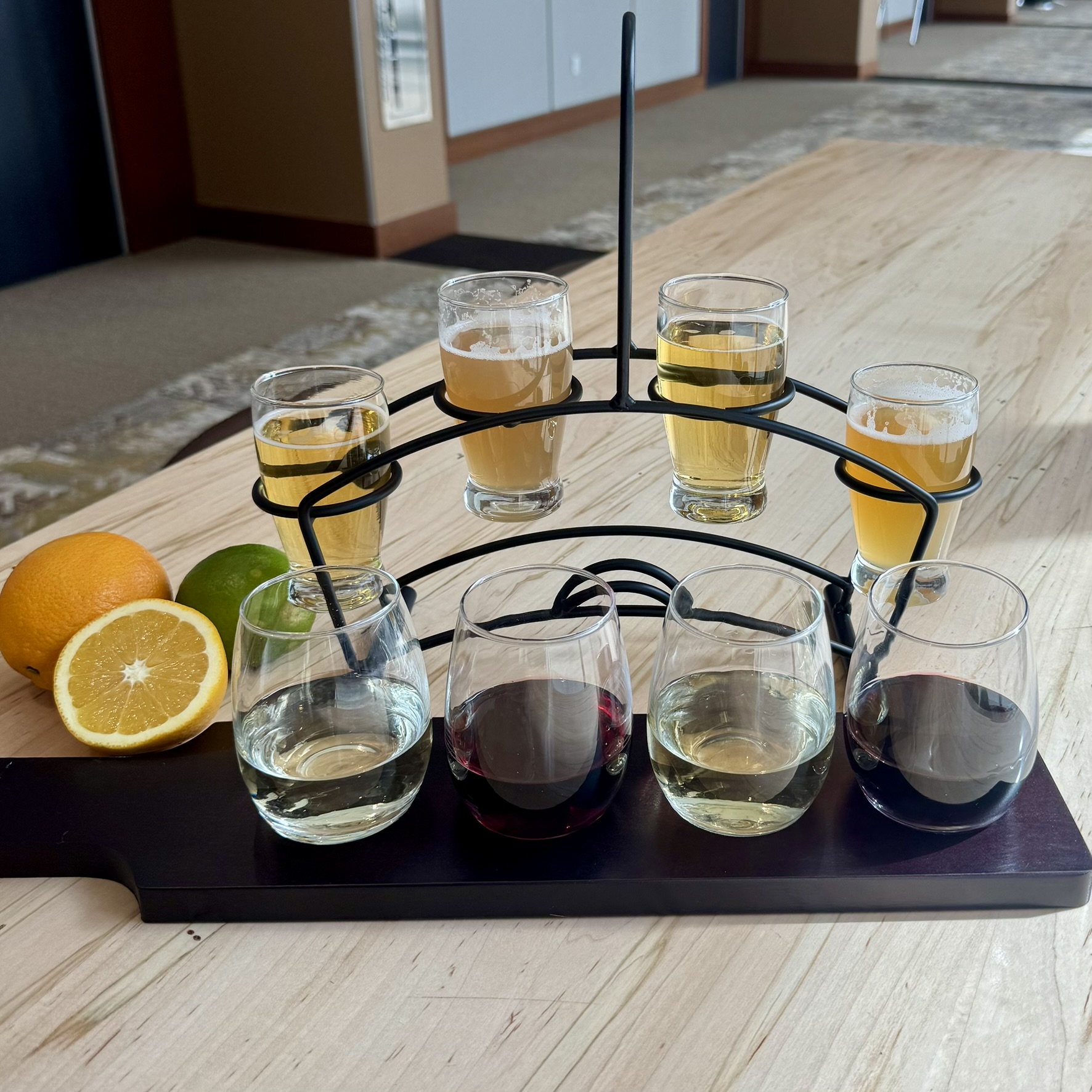 Beer wine and bourbon flights at Friday Night Flights and Bites