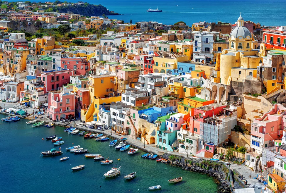 Procida — Cartello QR GetYourGuide Campania