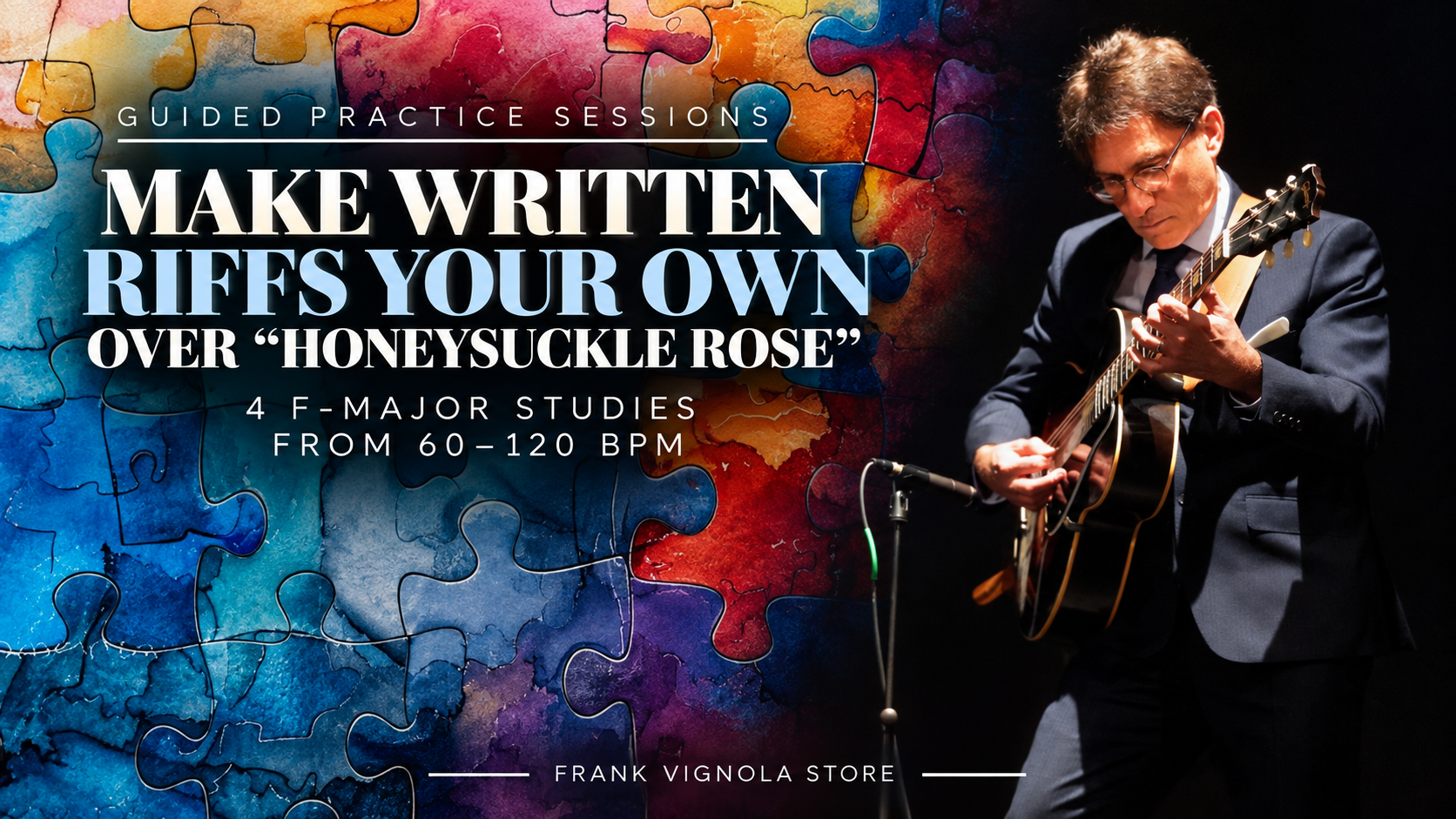 make written riffs your own over honeysuckle rose 4 f major studies from 60120 bpm