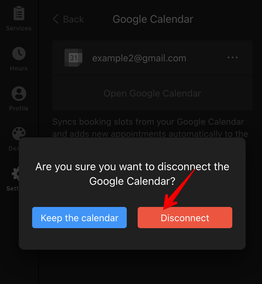 Confirm disconnect