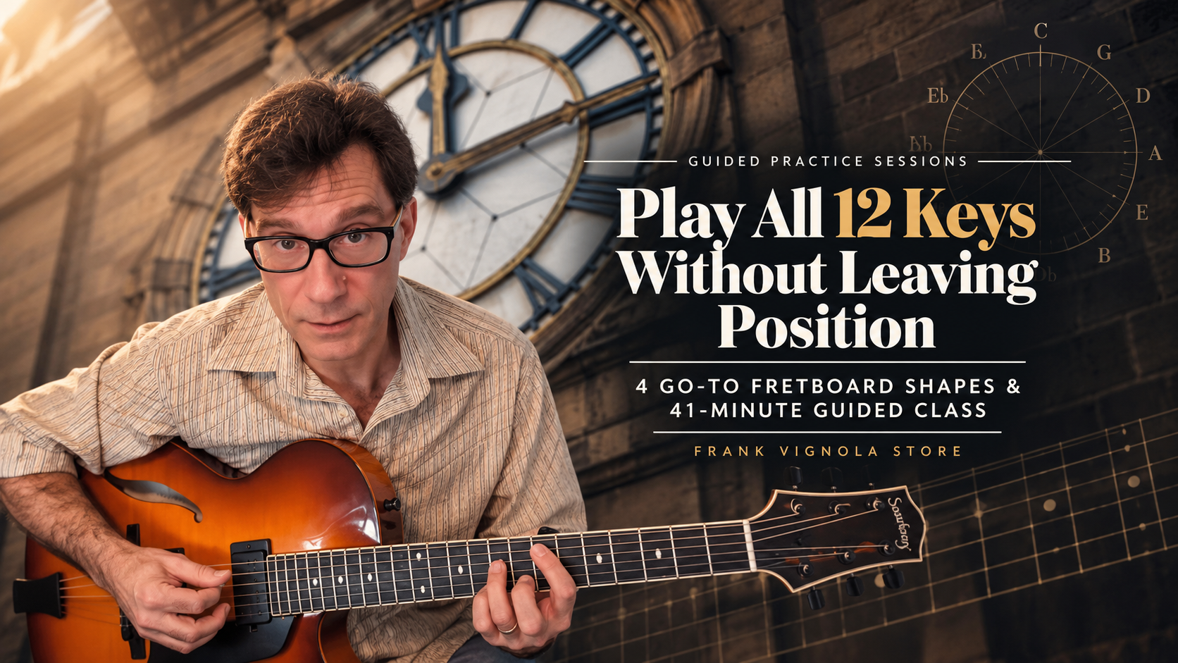 play all 12 keys without leaving position 4 go to fretboard shapes