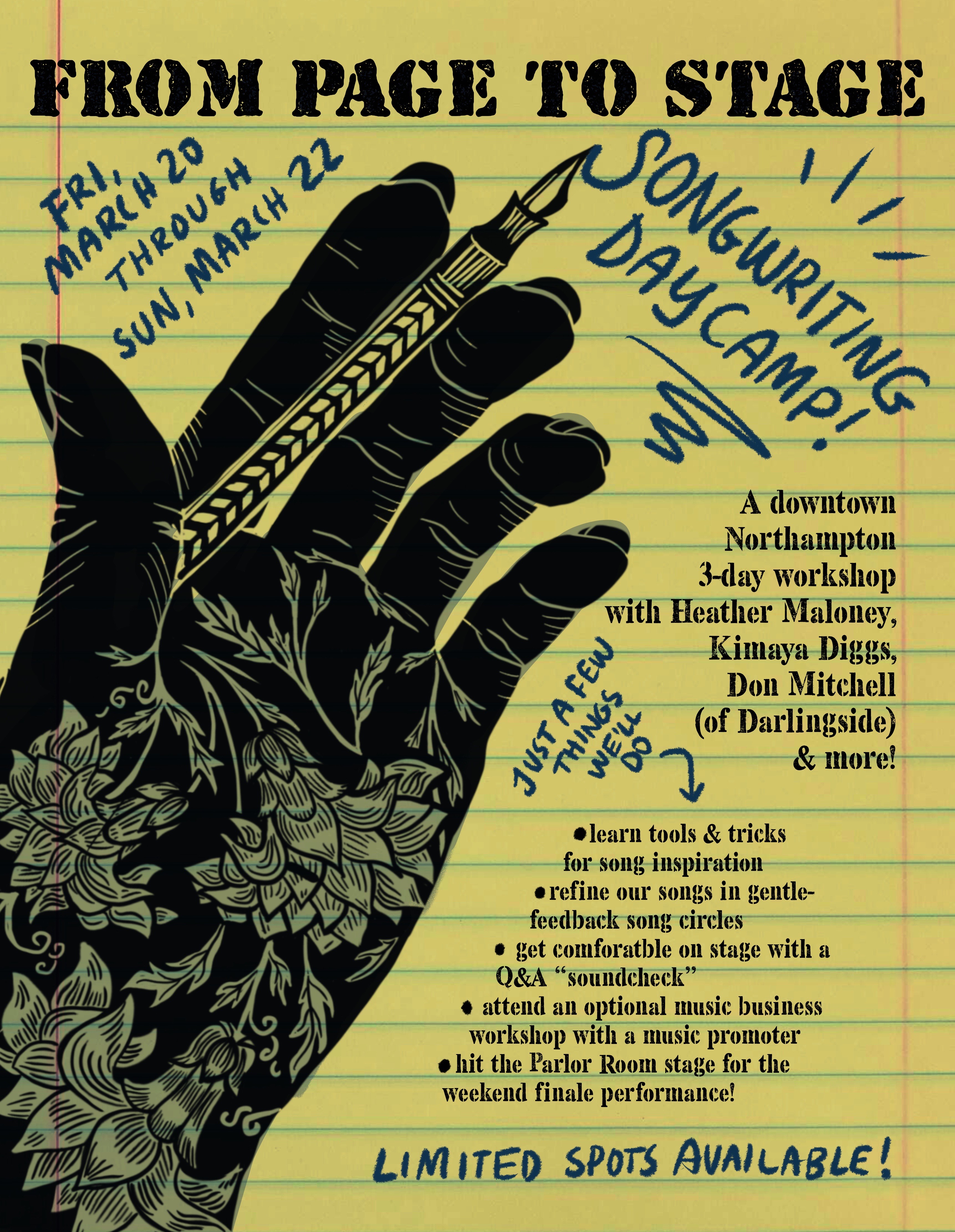 From Page to Stage: 3 Day Songwriting Workshop w/ Heather Maloney