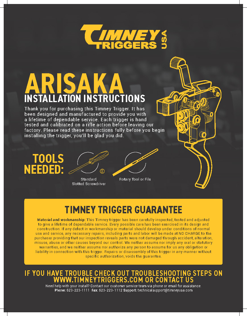 Arisaka 6.5 Rifle Replacement Trigger from Timney Triggers
