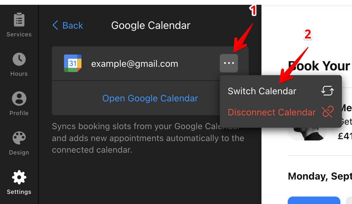 Switch calendar option