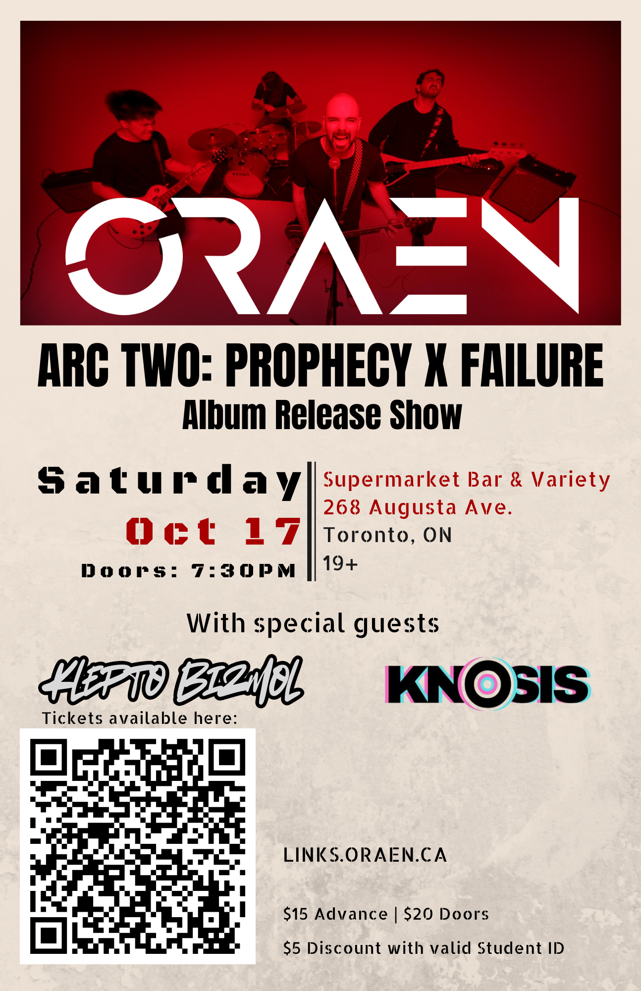 Promotional image for ORAEN - ARC TWO ALBUM RELEASE SHOW