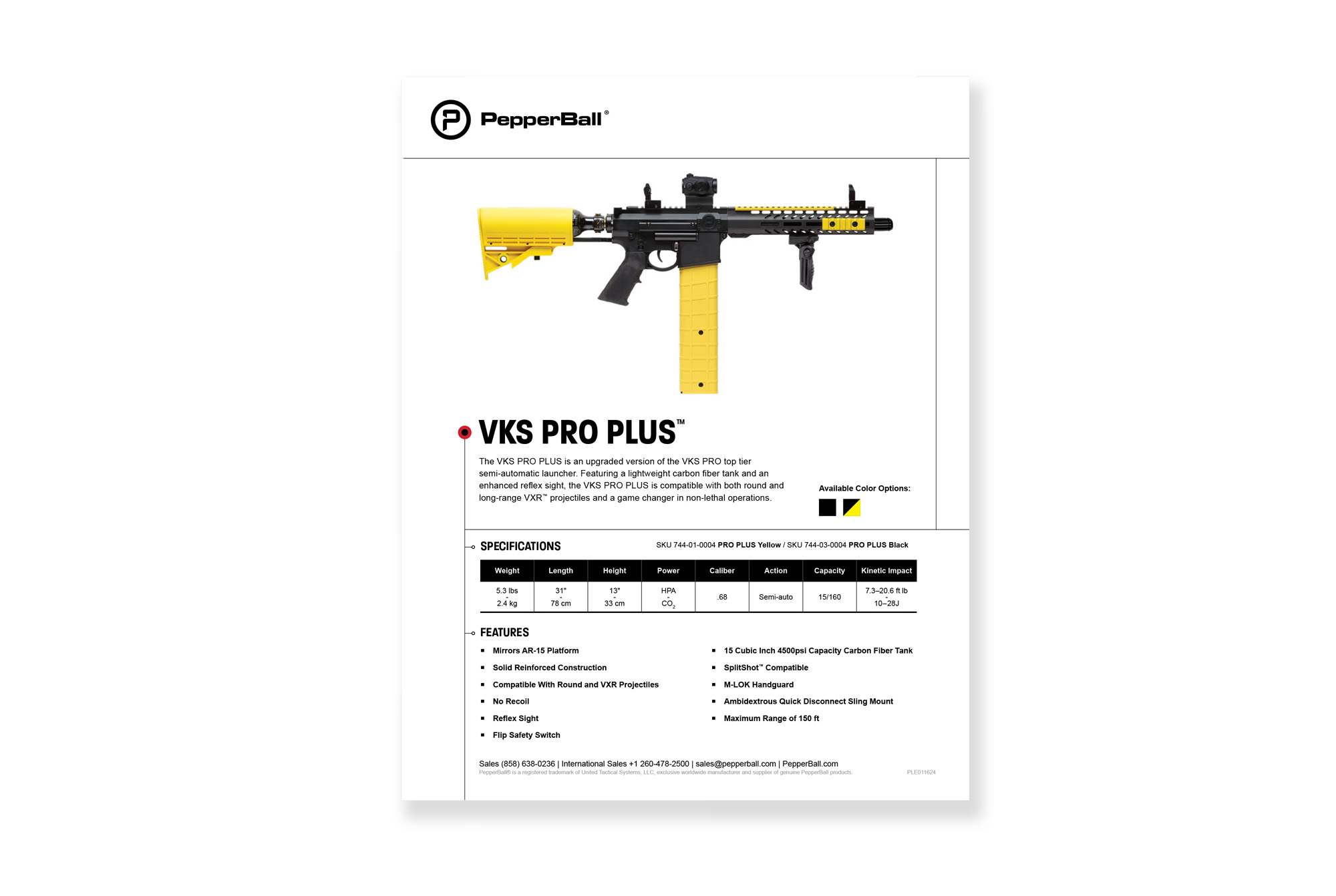 PepperBall® Product Specifications | Spec Sheet PDFs