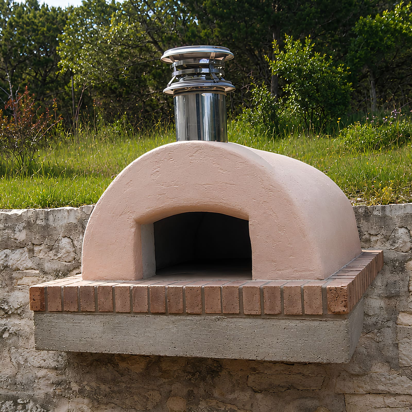 Auldridge DIY pizza oven built into a hillside