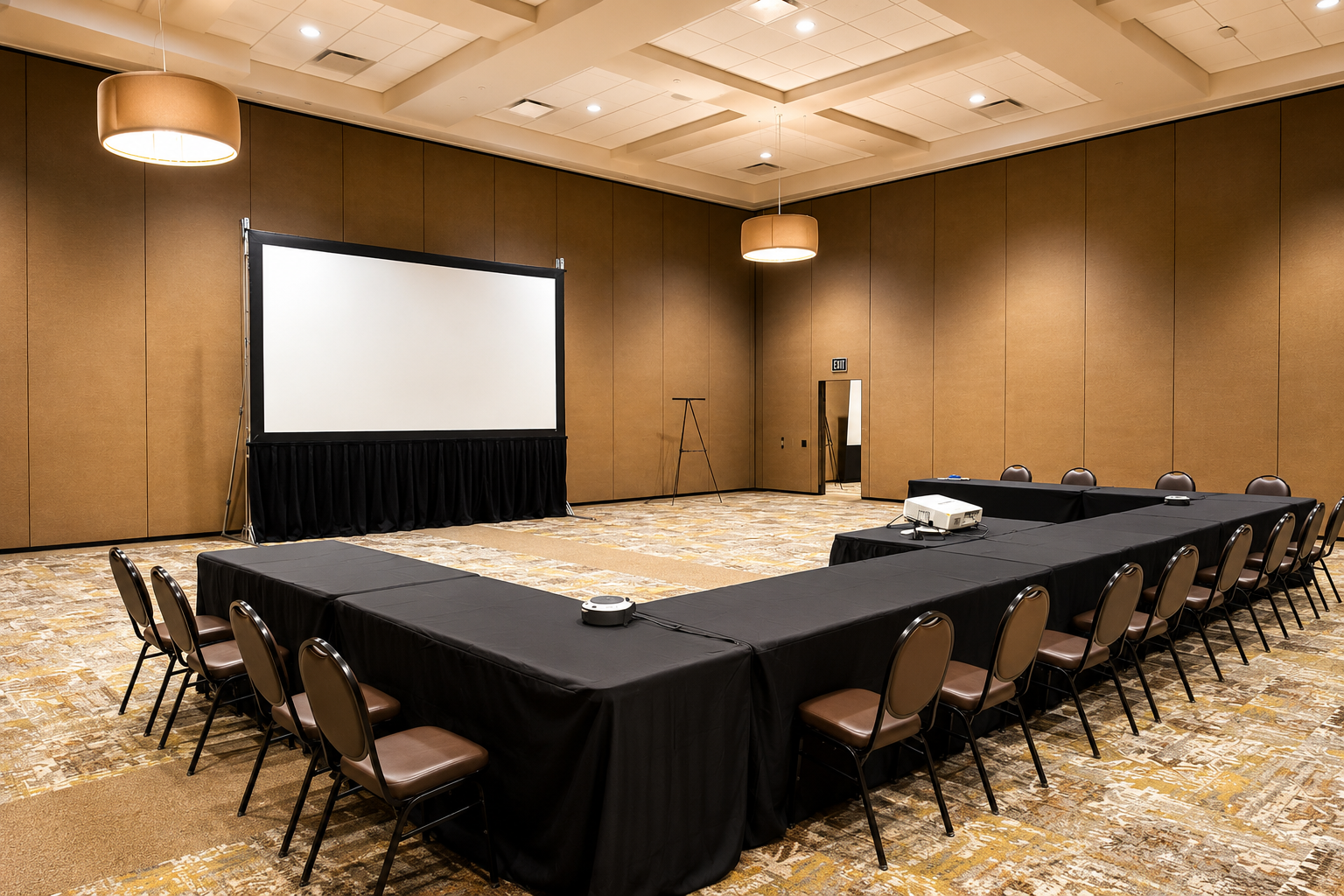 Presentation setup at Terre Haute Convention Center