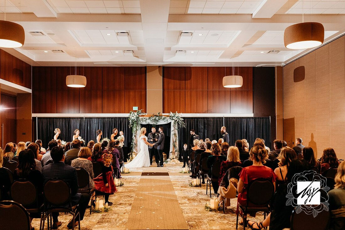 Wedding reception in the Terre Haute Convention Center Grand Ballroom