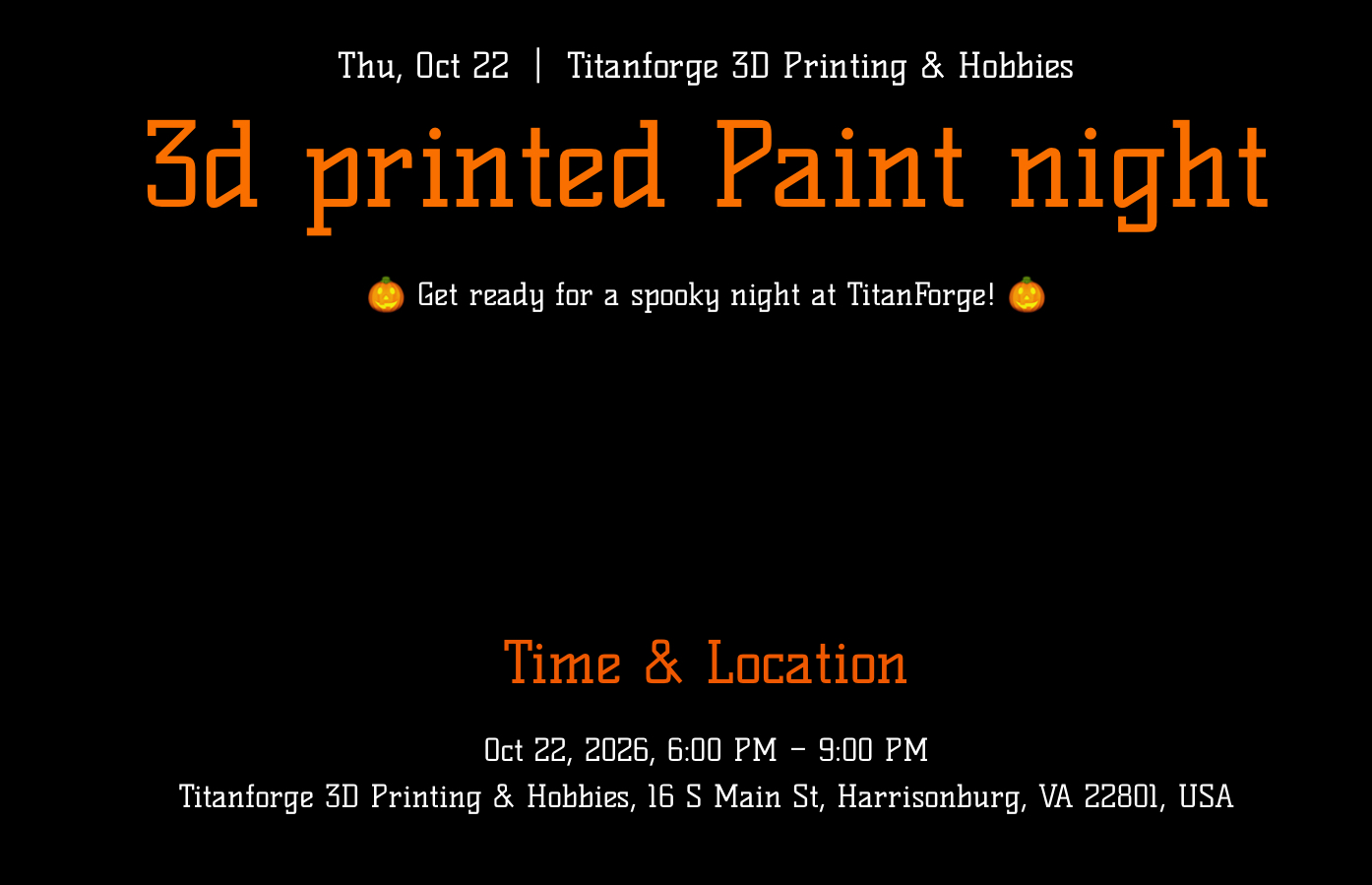 3d printed Paint night