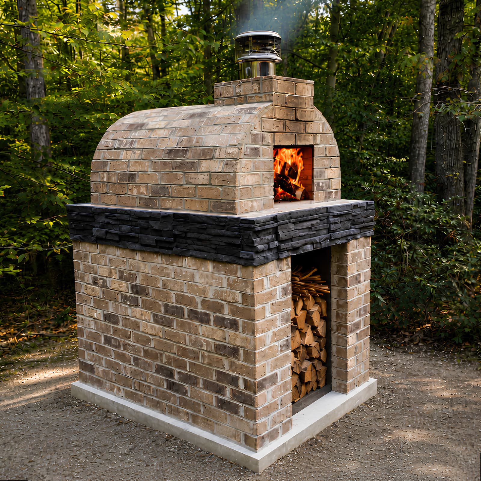 M. Mayhew barrel-shaped pizza oven with an extensively documented build